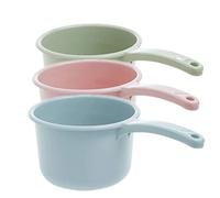 Plastic Water Ladle Thicken Bath Spoon Big Water Dipper for Bathing Kitchen Gardening, 3 Pcs/Set, Pink/Blue/Green
