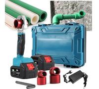 Plastic Water Pipe Melter, Cordless Handheld Socket Fusions Welder Kit, with 6 Die Heads, 200-340℃ Cordless Handheld Socket Fusions Welder Kit for Heat Dissipation for Pipe