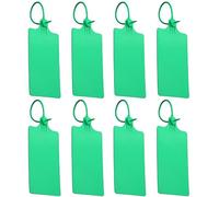 Plastic Waterproof Seals Shipping Tags, 100Pcs Green Security Shipping Labels Writable Zip Tie Tag Blank Hanging Tags Tie Labels for Labeling & Identification, 250mm Length