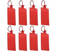 Plastic Waterproof Seals Shipping Tags, 100Pcs Red Security Shipping Labels Writable Zip Tie Tag Blank Hanging Tags Tie Labels for Labeling & Identification, 250mm Length