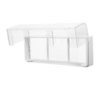 Plastic Waterproof Socket Cover for Surface Mounted Outlets | Raised Triple Level Form, Front Window, No Drill Fit for Bulky Adapters and Water Heater Plugs