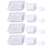 Plastic Weigh Boats, 12PCS Square 7/100/250ml Small Disposable Powder Dispenser, Weighing Boat with Flat Buttom Smooth, Plastic Small Scale Trays Powder Dispenser for Power, Liquid, Solid Measurement
