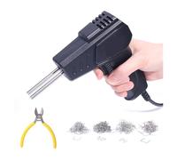 Plastic Welder 70W Hot Nail Gun Soldering Iron Staples Bumper Repair Car Tools Kit HOT Stapler Easy to Use(Black,Set 02)