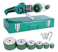 Plastic Welder Machine 1000W, Pipe Welding Machine with Digital Display, 6 Die Heads(20-25-32-40-50-63mm), Plastic Socket Welder (150-340 ℃), Hot Melt Machine, Plastic Pipe Welding for PPR/PB/PE/PERT