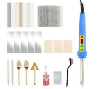 Plastic Welding Kit 150W, Fast Heating 2 in 1 Plastic Welder & Soldering Iron Kit, Temperature Display Welder with 6 Soldering Tips, 56 Rods, Surface Repair Tool for Car Bumper, Dashboard