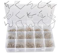 Plastic Welding Kit 3000/1600/100PCS Plastic Welding Nail Hot Staples Welding Nail Pre Cut Wave Staples Bumper Repairs 0.6/0.8mm(0.8 OUTSIDE opp bag)