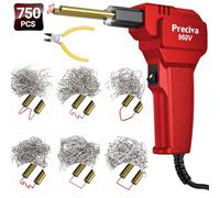 Plastic Welding Kit, 3s Instant Heating, 4 Shapes/750pcs Preciva 50W Red Plastic Repair Kit, Brass Heating Core with Double Led Light, for Welding Broken Plastics, Car Bumper, etc