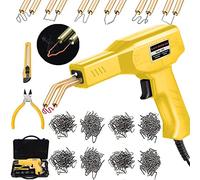 Plastic Welding Machine Car Bumper Repair Kit,Hot Stapler Plastic Repair Welder Soldering Kit,6Types 800 Staples,Hot Staple Gun Plastic Welder&Flat/Outside Corner/Inside Corner/Wave Staples