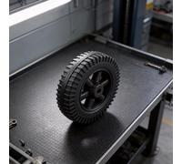 Plastic wheels intended for 6-inch grill applications - 2-piece set supporting stable directional movement and frame integration (White cover)