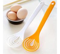Plastic Whisk Set of 2 | Flat Whisks for Cooking & Kitchen Whisk | BPA-Free Heat-Resistant for Blending, Frothing, Baking | Non-Scratch Manual Mixing Gadgets