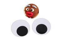 Plastic Wiggle Eyes 2pcs Black Self Adhesive 7.5cm