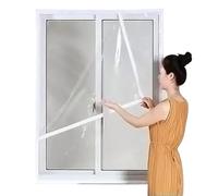 Plastic Window Insulation Covering for Winter Waterproof Transparent Insulating Foil for Window in Various Scenes, Waterproof Window Treatment Thermal Insulated(White,110x180 cm)