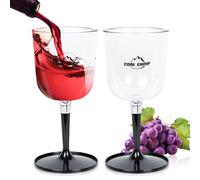 Plastic Wine Glasses, Set of 2, 295 ml, Unbreakable Camping Wine Glasses, Plastic, Dishwasher Safe, BPA-Free, Ideal for Picnics, Outdoors, Travel, Festival, Wine, Sparkling Wine, White Wine, Red Wine