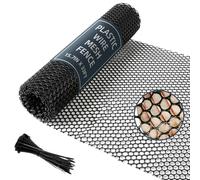 Plastic Wire Mesh Fence, 40cm x 10m Chicken Wire Mesh Roll Versatile Plastic Fencing Net Poultry Animal Barrier Fence with 100 Zip Ties for Garden & Farm, Black