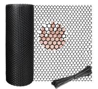 Plastic Wire Mesh Fencing, 3 x 0.4m Chicken Wire Mesh Roll with 30 Cable Ties,Poultry Breeding Netting Garden Balcony Fence Mesh for Home Gardening Vegetable Protection,Temporary Fencing for Yard