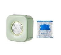 Plastic Wrap Storage Box, Plastic Bag Storage, Cling Film Holder, With 100 Fresh-Keeping Bags, Suitable for Organizing and Storing Kitchen Fresh-Keeping Bags, Paper Towels, etc (Green)
