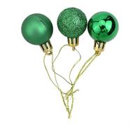 Plastic Xmas Tree Ornaments 24pcs 8 Colours Shiny(Dark Green)