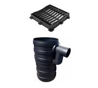 Plastic Yard Gully 300mm Diameter 600mm With Trap 110mm Outlet Including B125 Hinged Gully Grate 350X333X50mm For Storm Water