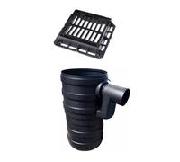 Plastic Yard Gully 300mm Diameter 600mm With Trap 110mm Outlet Including C250 Hinged Gully Grate 400X362X75mm For Storm Water