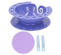 Plastic Yarn Bowl for Crochet, Large Capacity Knitting Bowl with Storage Hole, Lightweight Portable Yarn Storage Tool for Home Travelling DIY, Includes Anti Slip Mat and Location S