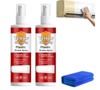 Plastic Yellow-Off Spray Cleaner, Fast-Acting Multi Purpose Plastic Yellowing Remover Spray, Removes Yellow Stains, Restores Bright White Finish On Old Appliances (2pcs)