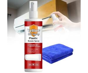 Plastic Yellow-Off Spray Cleaner, Fast-Acting Multi Purpose Plastic Yellowing Remover Spray, turbo whitening plastic restorer, Revive Yellowed Plastics, Fast-Acting Restore Cleaner Appearance