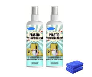 Plastic Yellowing Remover,Plastic Yellowing Restorer Kit,Fast Acting Plastic Restorer Agent Set,Repair & Restore Faded Yellowed Plastics Trim,Bumper Dashboard&Exterior Plastics Parts Renovation (2Pcs)
