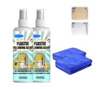 Plastic Yellowing Remover Spray - Heavy-Duty Cleaner for Air Home Appliances, Fast-Acting Formula Restores White Finish, All-Purpose Plastic Surface Cleaner with Microfiber Cloth (200ml)