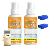 Plastic Yellowing Renovator Spray,Plastic Yellowing Restorer Kit With a Cleaning Cloth,Cleaner for Toilet Seats & Home Appliances,Fast Acting. (2Piece)