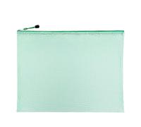 Plastic Zip Wallets File Bag Large Capacity Student Supplies Transparent Mesh Zipper Office Book Test Paper(5pcs Green)