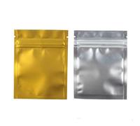 Plastic Zipper Bags, 100pcs Translucent matte Flat Ziplock Storage Bag Clear Front Aluminum Foil Zip Lock Plastic(Yellow,7.5x10cm (3x4in))