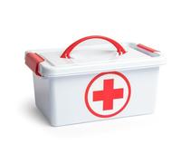 PLASTICFORTE 4L Medicine Box, 4L First Aid Case, Plastic Medicine Case, White/Red, Moyen, Spanish