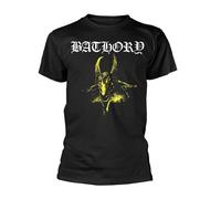Plastic Head T-Shirt Bathory Goat (Yellow) 100% Cotton Jersey Black S