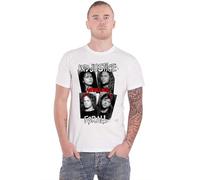 PlasticHead Metallica - Faces First Four Albums T-Shirt (Small) Unisex Short Sleeve (White)