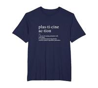 Plasticine Action Definition Minimalist Support Humans T-Shirt, Men's Big and Tall, Navy Blue, 2X Tall