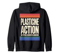Plasticine Action Support Human Artists Stop Motion Animator Zip Hoodie