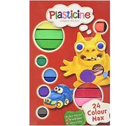 Plasticine Colour Max Pack - 24 Vibrant Colours of Non-Hardening Modelling Clay - Ideal for Kids and Creative Projects - Soft and Reusable Craft Clay with Ideas Sheet for Fun Shapes, Animals, and More