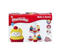 Plasticine Make A Scene Cupcake Stand Skwishems Set - Creative Modelling Clay Kit with Tools & QR Video - Make & Skwish Colourful Cupcakes - Reusable Mess-Free Craft Fun - Ideal for Ages 5+