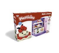 Plasticine Make A Scene Deluxe Sweet Shop - Creative Modelling Clay Set for Kids - Includes Reusable Plasticine Colours, Tools & Backdrop - Mess-Free Creative Play Activity - Ideal for Ages 3+