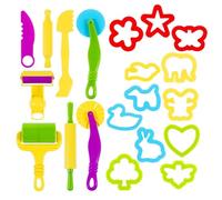 Plasticine Molds & Shaping Rollers - 20-Piece Playdough Tool Set | Creative Dough Accessories for Kids | Pretend Tools for Boys & Girls | Fun Craft Kit for Children’s Imagination