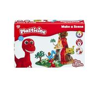 Plasticine The Original, Make A Scene Dinosaur Skwishems Set - Creative Modelling Clay Activity Kit with Tools & QR Video Guide - Make & Skwish Dinosaurs & Volcano - Reusable Mess-Free Fun - Ages 3+