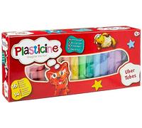 Plasticine Uber Tubes Modelling Clay - 16 Vibrant Colours, Includes Cutters, Tools and Playmat, Never Dry's Out, Made with Non-Toxic Materials, Suitable for Ages 5 and Above