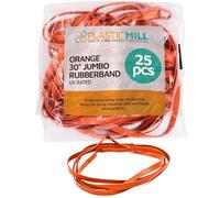PlasticMill 30", Orange, Uv Rated, Trash Bag Rubber Band For 75-100 Gallon Garbage Cans 25/Pack Orange/UV Rated