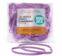 PlasticMill Rubber Bands - #33 Size - Argyle Purple Rubberbands - 1LB/500 Count