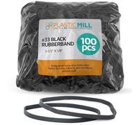 PlasticMill Rubber Bands - #33 Size - Black UV Rated EPDM Rubberbands - 100 Count.