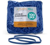 PlasticMill Rubber Bands - #33 Size - Blue Rubberbands - 100 Count.