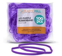 PlasticMill Rubber Bands - #33 Size - Purple Rubberbands - 100 Count.