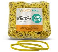 PlasticMill Rubber Bands - #33 Size - Rubberbands - 1Lb/500 Count 1 Pound / 500 Count Yellow