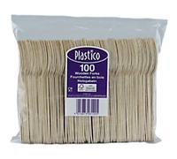 Plastico Disposable Fork Birchwood 2.7 x 0.2 x 15.5cm Brown Pack of 100