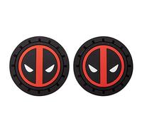 Plasticolor 001965R01 Marvel Comics Deadpool Auto Car Truck SUV Cup Holder Coaster 2-Pack